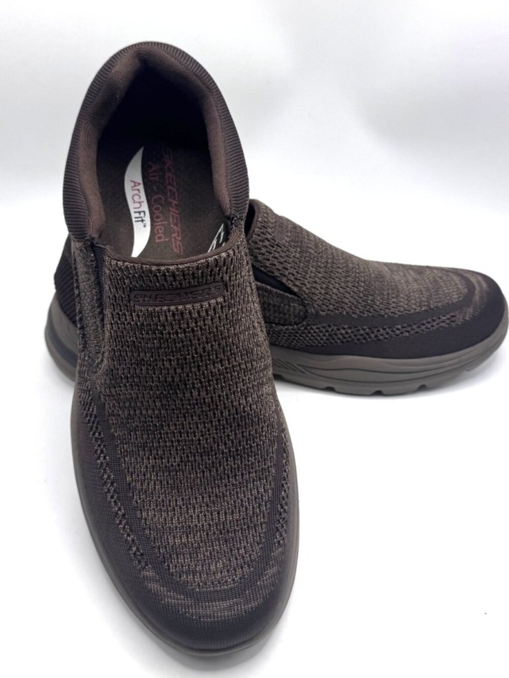 Skechers Mens Arch Fit Slip-On Shoes Size 12 Brown Lightweight Breathable Mesh O